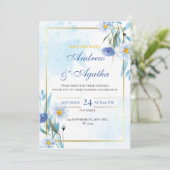 Customizable save the date weddind invitation bedankkaart (Staand voorkant)
