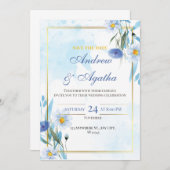 Customizable save the date weddind invitation bedankkaart (Voorkant / Achterkant)