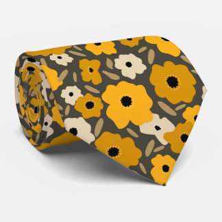 Customizable Scandinavian Doodle flower Stropdas