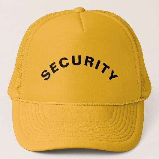 Customizable SECURITY Text Statement Yellow Trucker Pet (Voorkant)