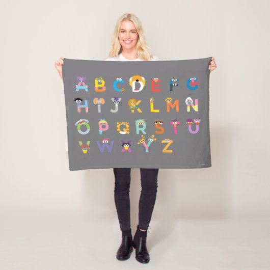 Customizable Sesame Street Alphabet Fleece Deken (In situ)