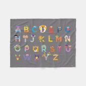 Customizable Sesame Street Alphabet Fleece Deken (Voorkant (Horizontaal))