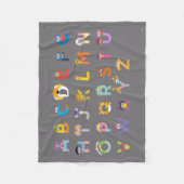 Customizable Sesame Street Alphabet Fleece Deken (Voorkant)