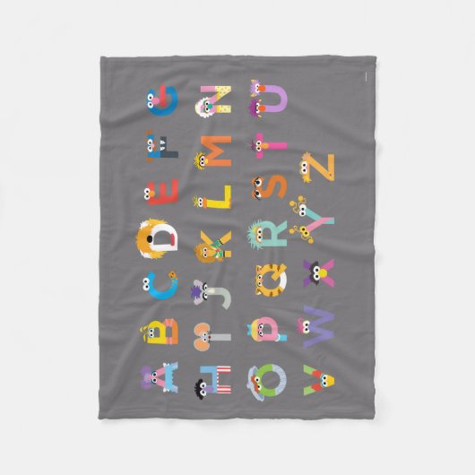 Customizable Sesame Street Alphabet Fleece Deken (Voorkant)