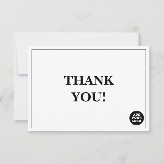 Customizable Simple Company Logo Custom Thank You Bedankkaart (Voorkant)