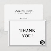Customizable Simple Company Logo Custom Thank You Bedankkaart (Voorkant / Achterkant)
