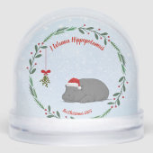 Customizable Snow Globe- Sleepy Hippo Sneeuwbol (Voorkant)