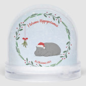Customizable Snow Globe- Sleepy Hippo Sneeuwbol (Achterkant)