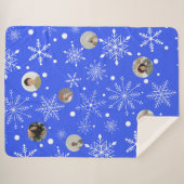 Customizable Snowflake Flurry Sherpa Blanket Sherpa Deken (Voorkant (horizontaal))