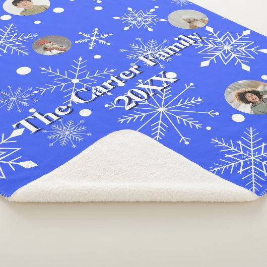 Customizable Snowflake Flurry Sherpa Blanket Sherpa Deken (3/4)