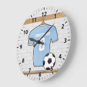 Customizable Soccer Shirt Sky Blue and White Grote Klok (Hoek)