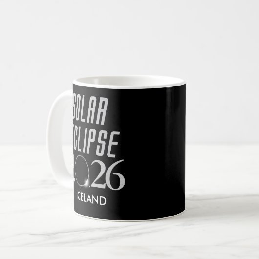 Customizable Solar Eclipse 2026 Iceland Mug Koffiemok (Voorkant links)