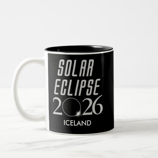 Customizable Solar Eclipse 2026 Mug Tweekleurige Koffiemok (Links)
