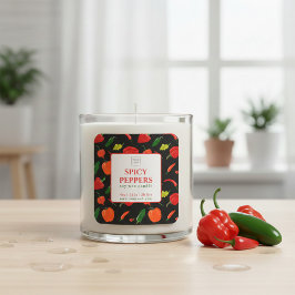 Customizable Spicy Peppers Soy Wax Candle Label