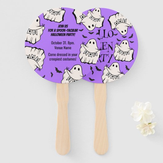 Customizable Spooky & Fun Halloween Handwaaier (Voorkant en achterkant)