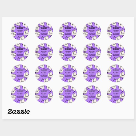 Customizable Spooky & Fun Halloween Ronde Sticker (Vel)