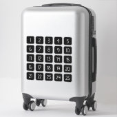 Customizable Square Number Stickers White on Black (Koffer)
