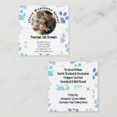 Customizable Square Pet Breeder Business Card Vierkante Visitekaartje (Voorkant / Achterkant)
