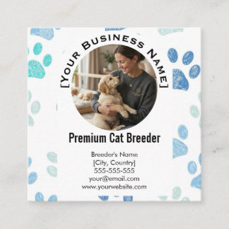 Customizable Square Pet Breeder Business Card  Vierkante Visitekaartje