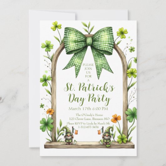 Customizable St. Patrick’s Day Invitation  Kaart (Voorkant)