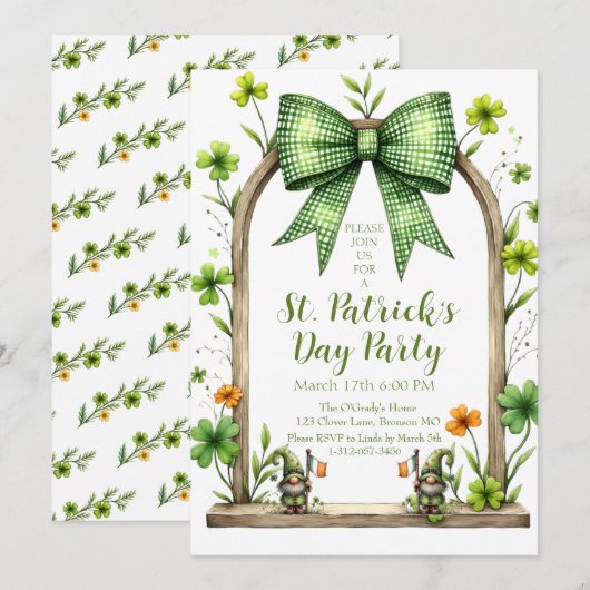 Customizable St. Patrick’s Day Invitation  Kaart (Voorkant / Achterkant)