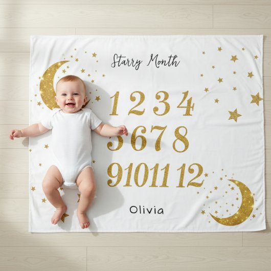 Customizable Starry Month Milestone Tapestry Wandkleed