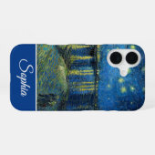 Customizable Starry Night Over the Rhone, Van Gogh iPhone 16 Hoesje (Achterkant horizontaal)