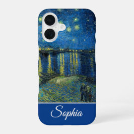 Customizable Starry Night Over the Rhone, Van Gogh iPhone 16 Hoesje