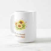 Customizable Sunflower Heart Mother’s Day Mug Koffiemok (Voorkant links)