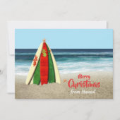 Customizable Surfboards on Beach Christmas Feestdagenkaart (Voorkant)