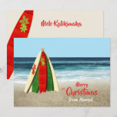 Customizable Surfboards on Beach Christmas Feestdagenkaart (Voorkant / Achterkant)