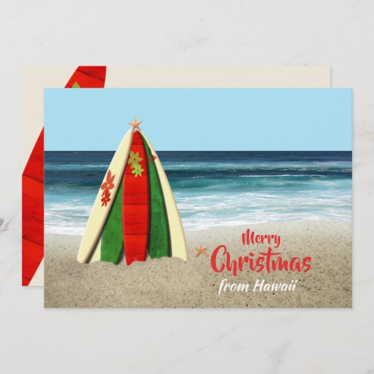 Customizable Surfboards on Beach Christmas Feestdagenkaart (Voorkant / Achterkant)