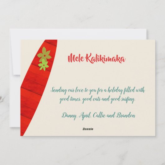 Customizable Surfboards on Beach Christmas Feestdagenkaart (Achterkant)