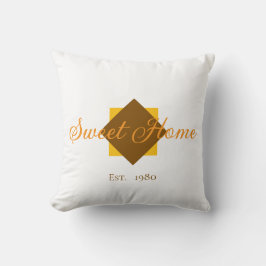 Customizable Sweet Home Throw Pillow – Est. xx Kussen