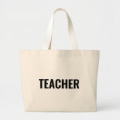 Customizable TEACHER Text Statement Jumbo Tote Bag (Voorkant)