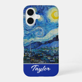 Customizable The Starry Night by Van Gogh iPhone 16 Hoesje