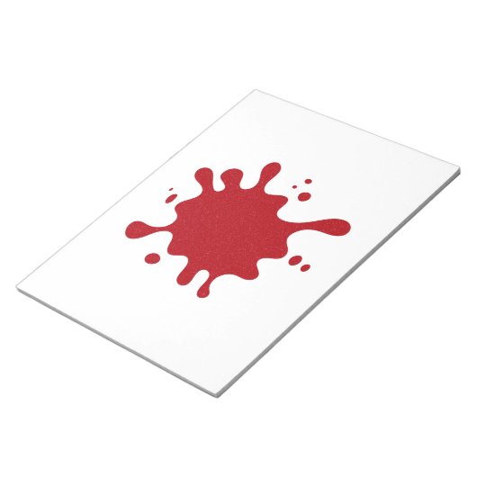Customizable Tomato Red Splash Notepad Notitieblok (Schuin)