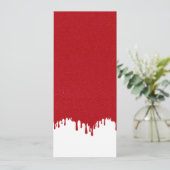 Customizable Tomato Red & White Drip Flat Card (Staand voorkant)