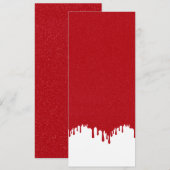 Customizable Tomato Red & White Drip Flat Card (Voorkant / Achterkant)