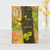 CUSTOMIZABLE//TREE MET "GESNEDEN" BLADEREN KAART (Gele Bloem)