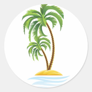 Customizable Tropics Ronde Sticker