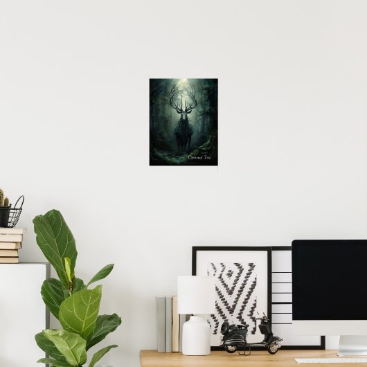 Customizable Twisted Forest Deer Poster (Thuiskantoor)