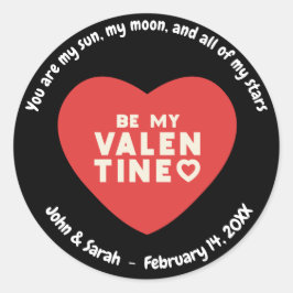 Customizable Valentine's Day Heart Ronde Sticker