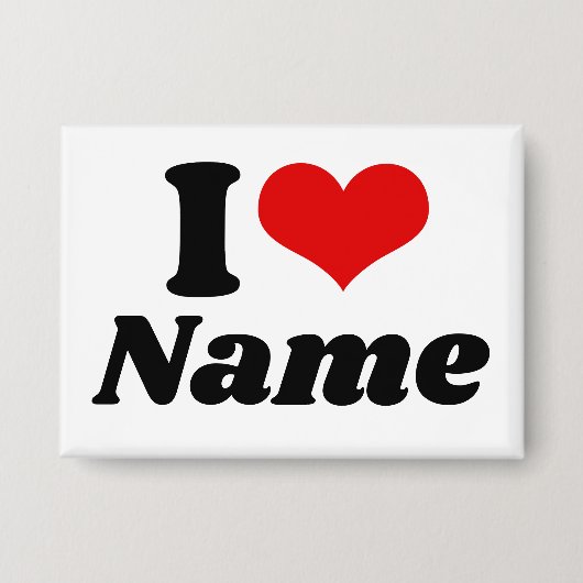 Customizable Valentines Day I love Heart Custom Button (Voorkant)