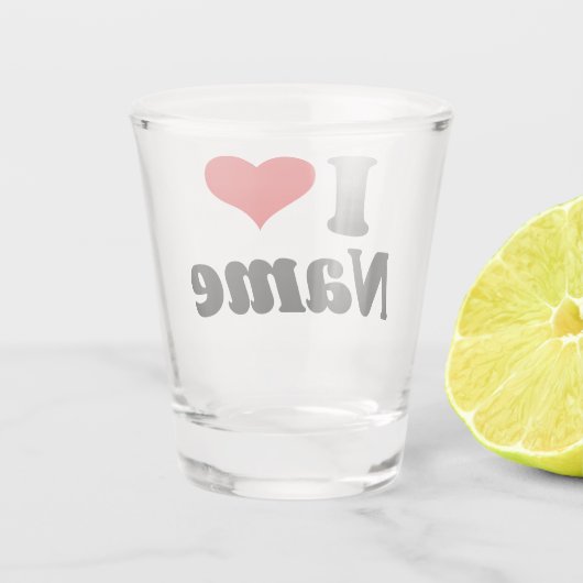 Customizable Valentines Day I love Heart Custom Shot Glas (Achterkant)