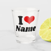 Customizable Valentines Day I love Heart Custom Shot Glas (Voorkant)