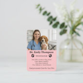 Customizable Veterinarian Business Card – Photo  Visitekaartje (Staand voorkant)