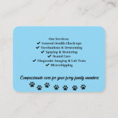 Customizable Veterinarian Business Card  Visitekaartje (Achterkant)