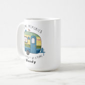 Customizable Vintage Camper Travel Coffee Koffiemok (Voorkant links)