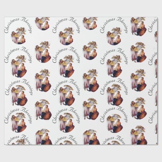 Customizable Vintage Nativity Cadeaupapier (Vlak)